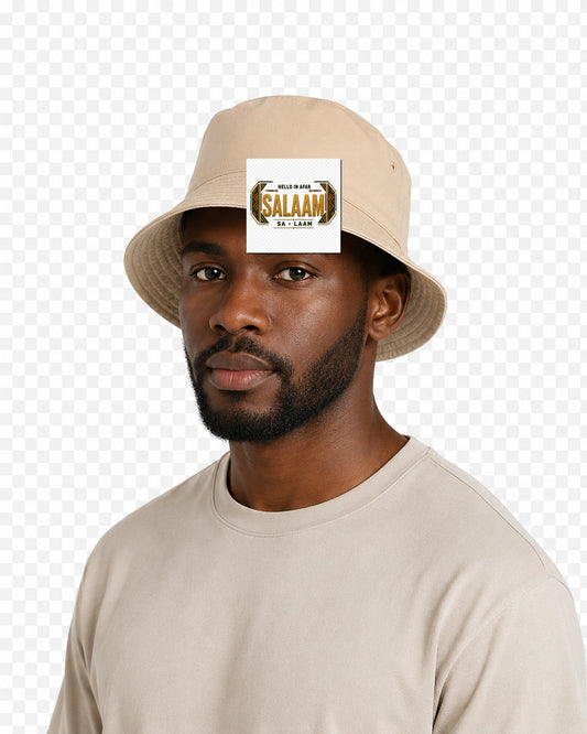 ubuntu-talks-afar-hello-bucket-hat-d01 — Custom model mockup