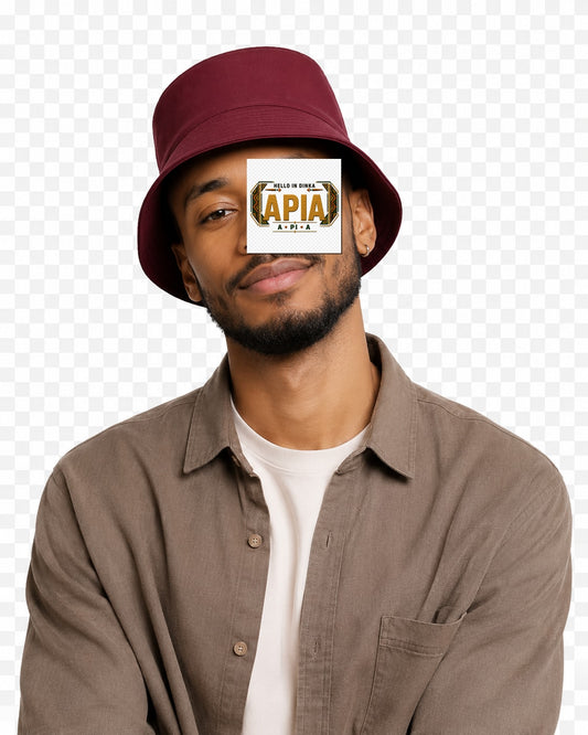 ubuntu-talks-dinka-hello-bucket-hat-d01 — Custom model mockup