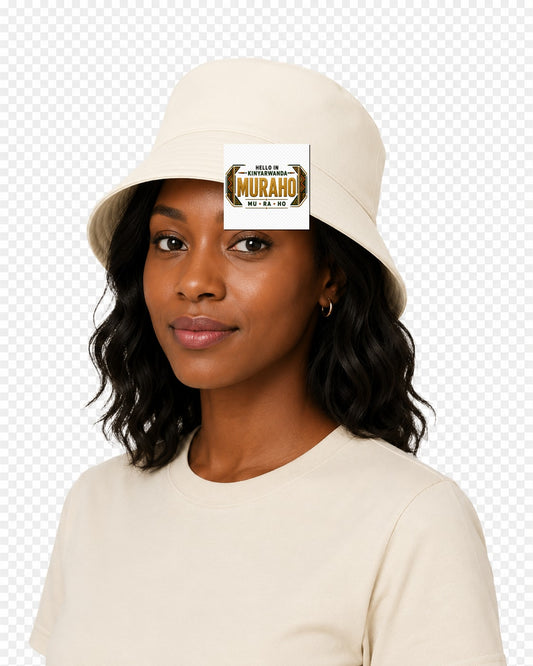 ubuntu-talks-kikuyu-hello-bucket-hat-d01 — Custom model mockup