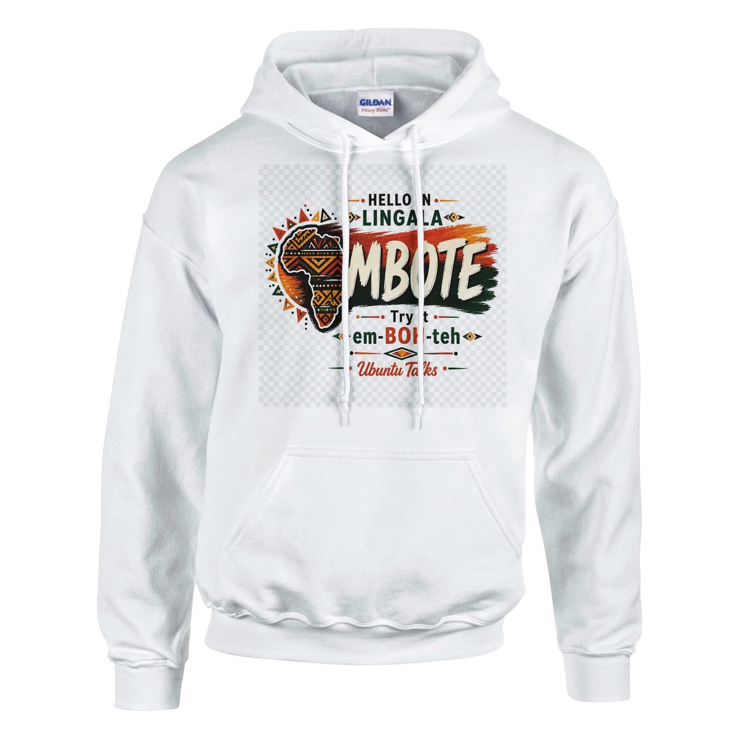 Ubuntu Talks Efik Hello Hoodie — MỌKỌM (Design 1) — Gelato product mockup