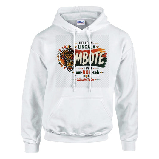Ubuntu Talks Efik Hello Hoodie — MỌKỌM (Design 1) — Gelato product mockup