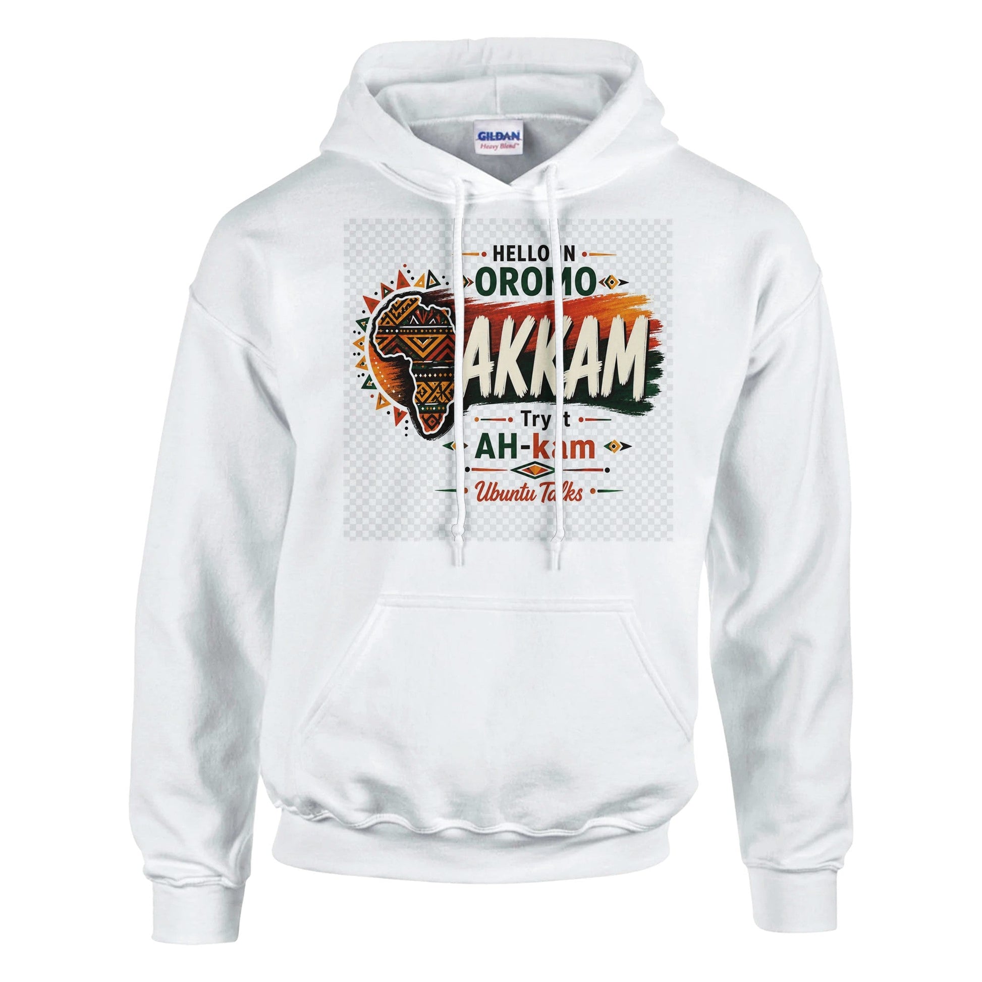 Ubuntu Talks Setswana Hello Hoodie — DUMELA (Design 1) — Gelato product mockup