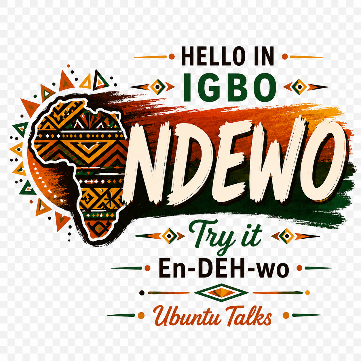 Ubuntu Talks Igbo Hello Hoodie — NDEWO (Design 1)