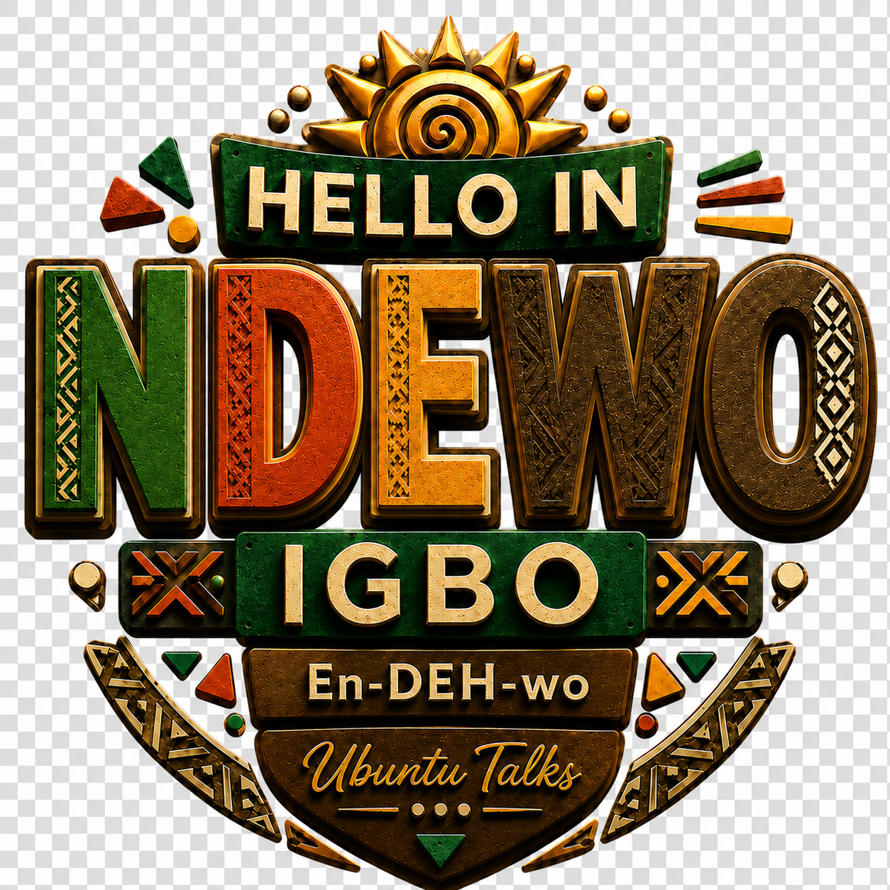 Ubuntu Talks Igbo Hello Hoodie — NDEWO (Design 4)