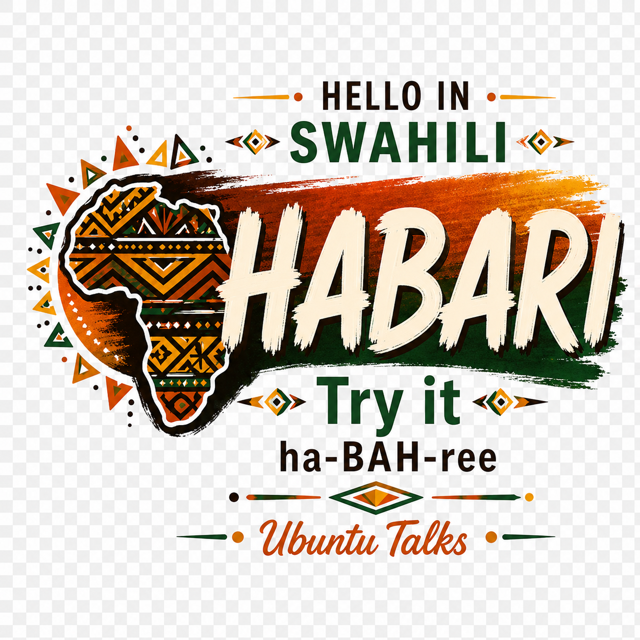 Ubuntu Talks Swahili Hello Hoodie — HABARI (Design 1)