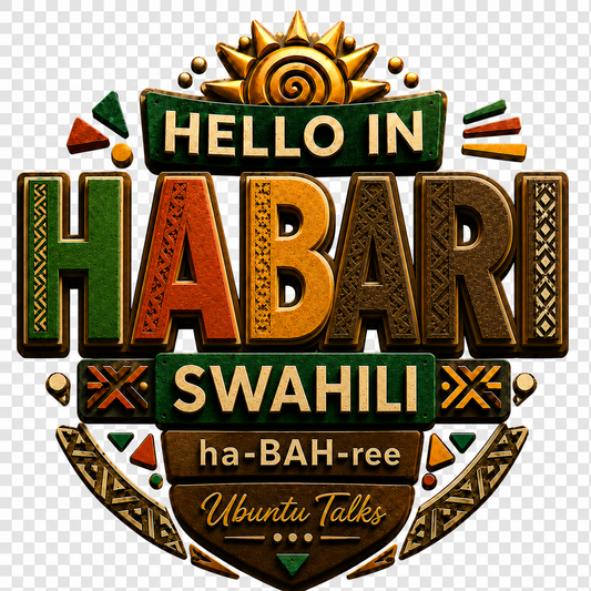 Ubuntu Talks Swahili Hello Hoodie — HABARI (Design 4)