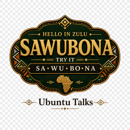 Ubuntu Talks Zulu Hello T-Shirt — SAWUBONA