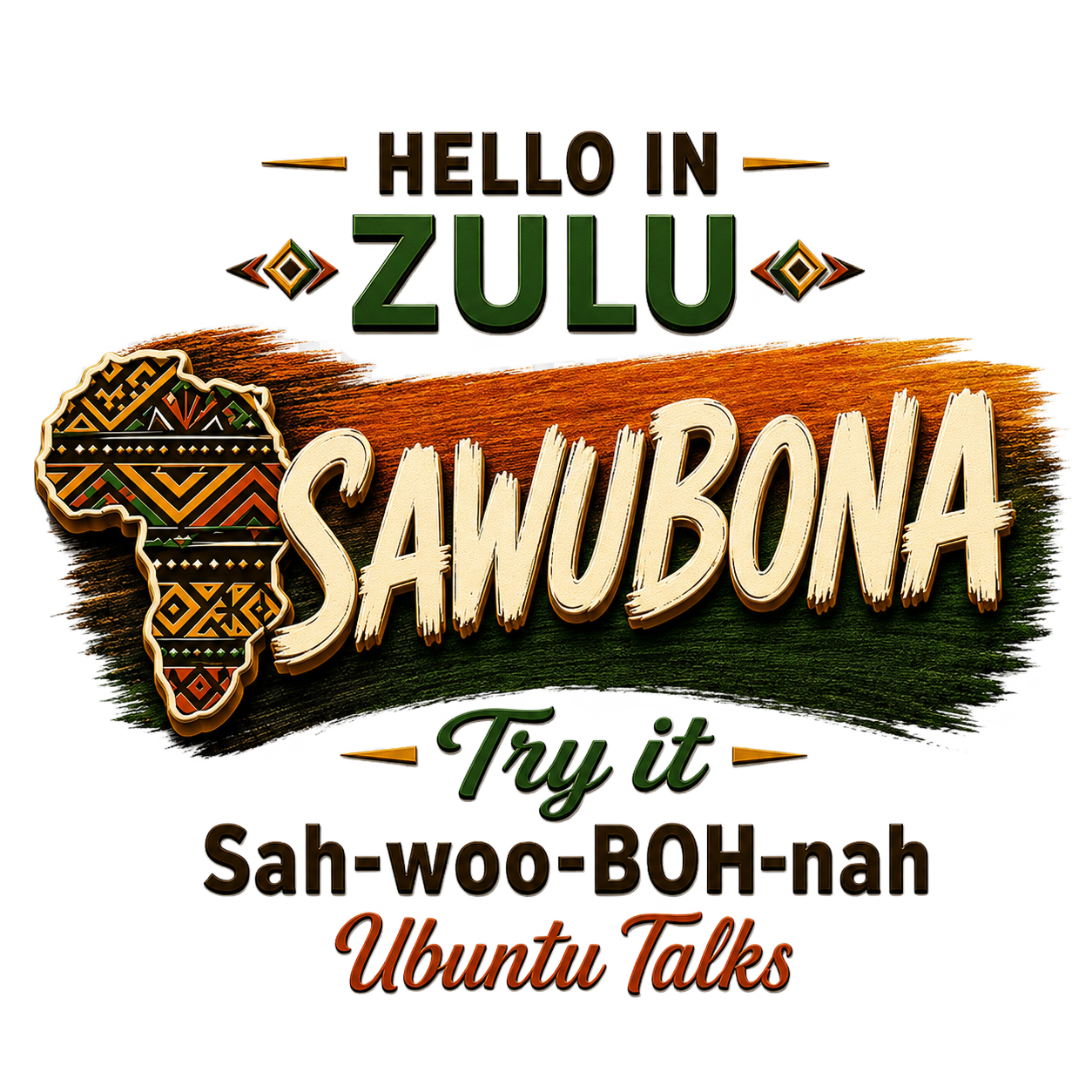 Ubuntu Talks Zulu Hello design — SAWUBONA