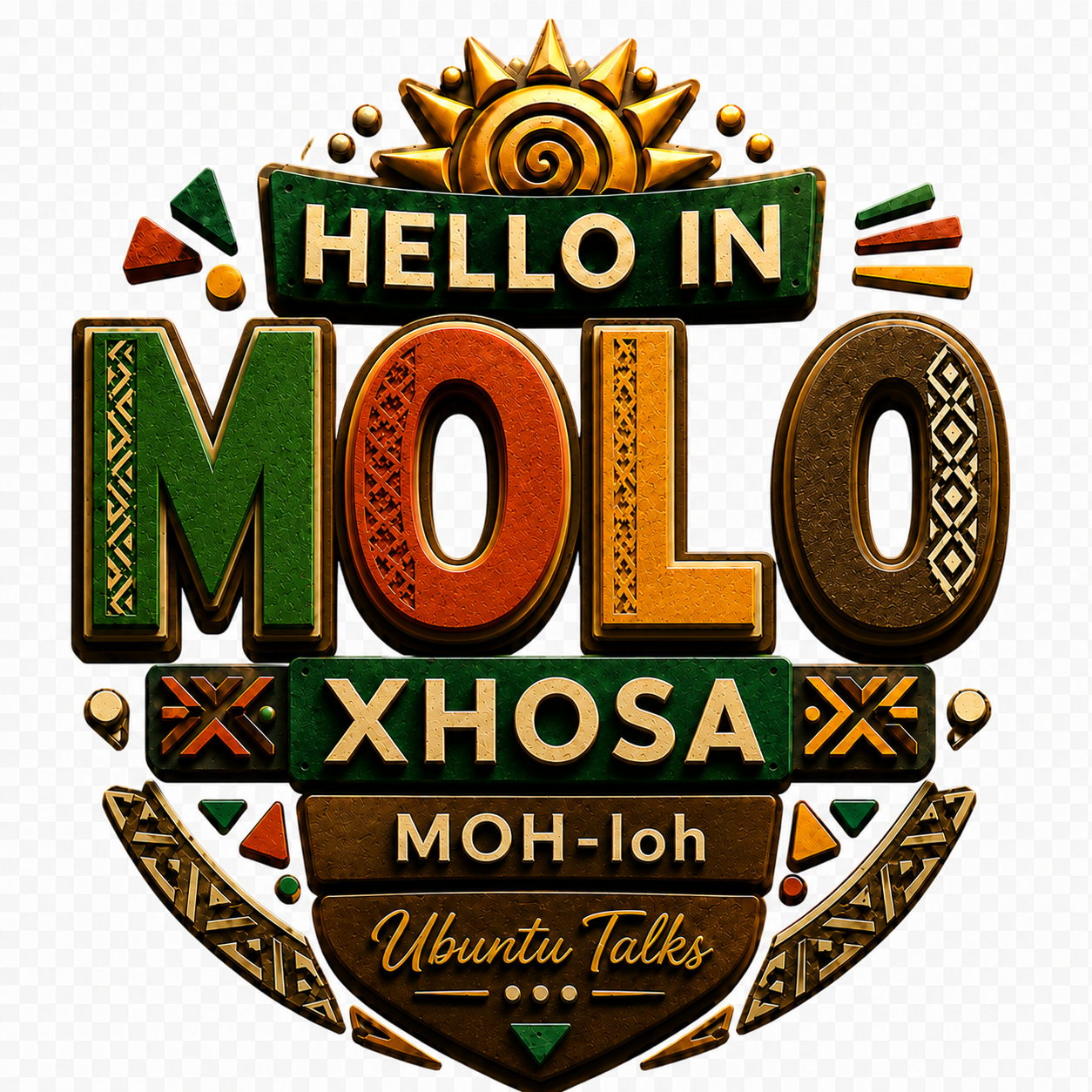 Ubuntu Talks Xhosa Hello Hoodie — MOLO (Design 4)
