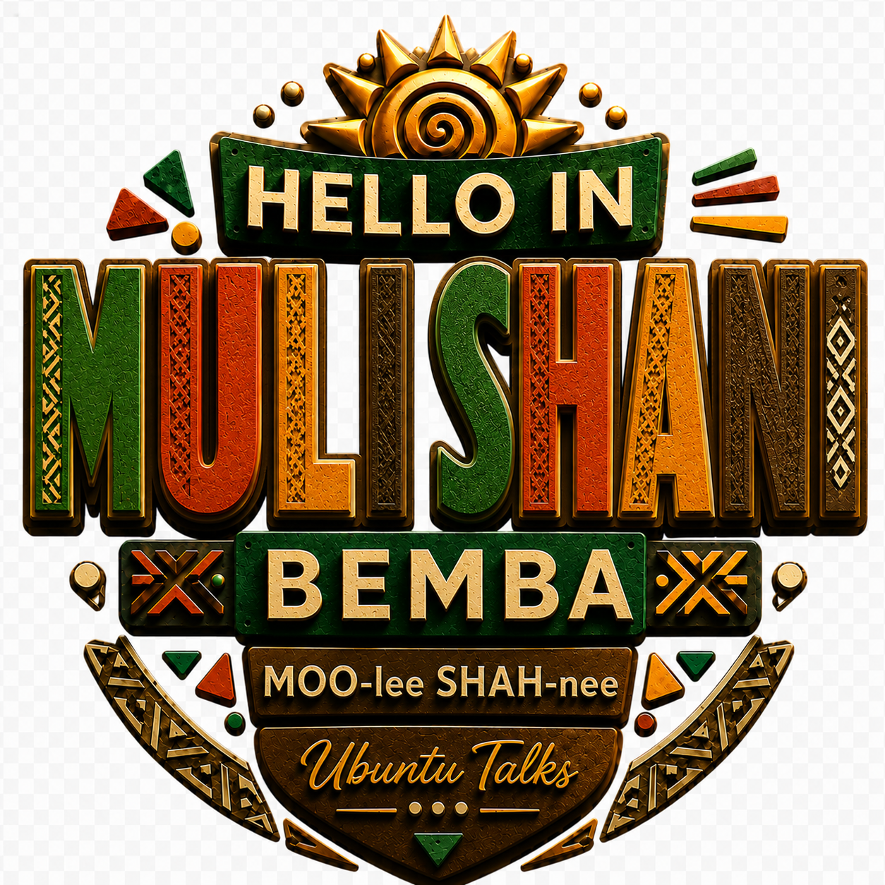 Ubuntu Talks Bemba Hello Hoodie — MULI SHANI (Design 4)