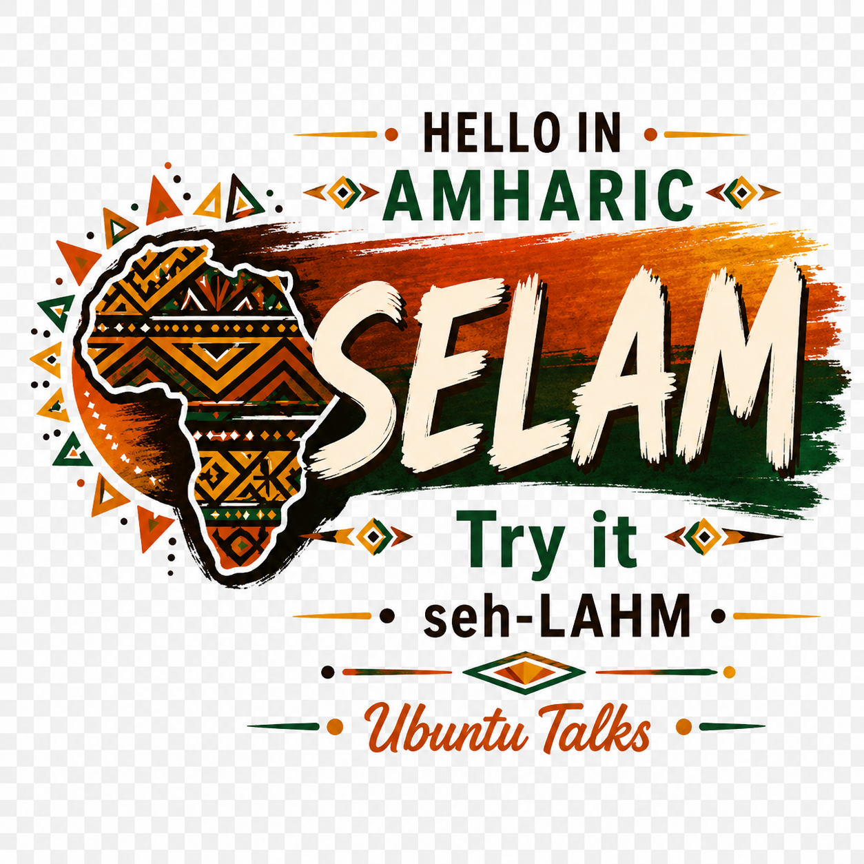 Ubuntu Talks Amharic Hello Hoodie — SELAM (Design 1)