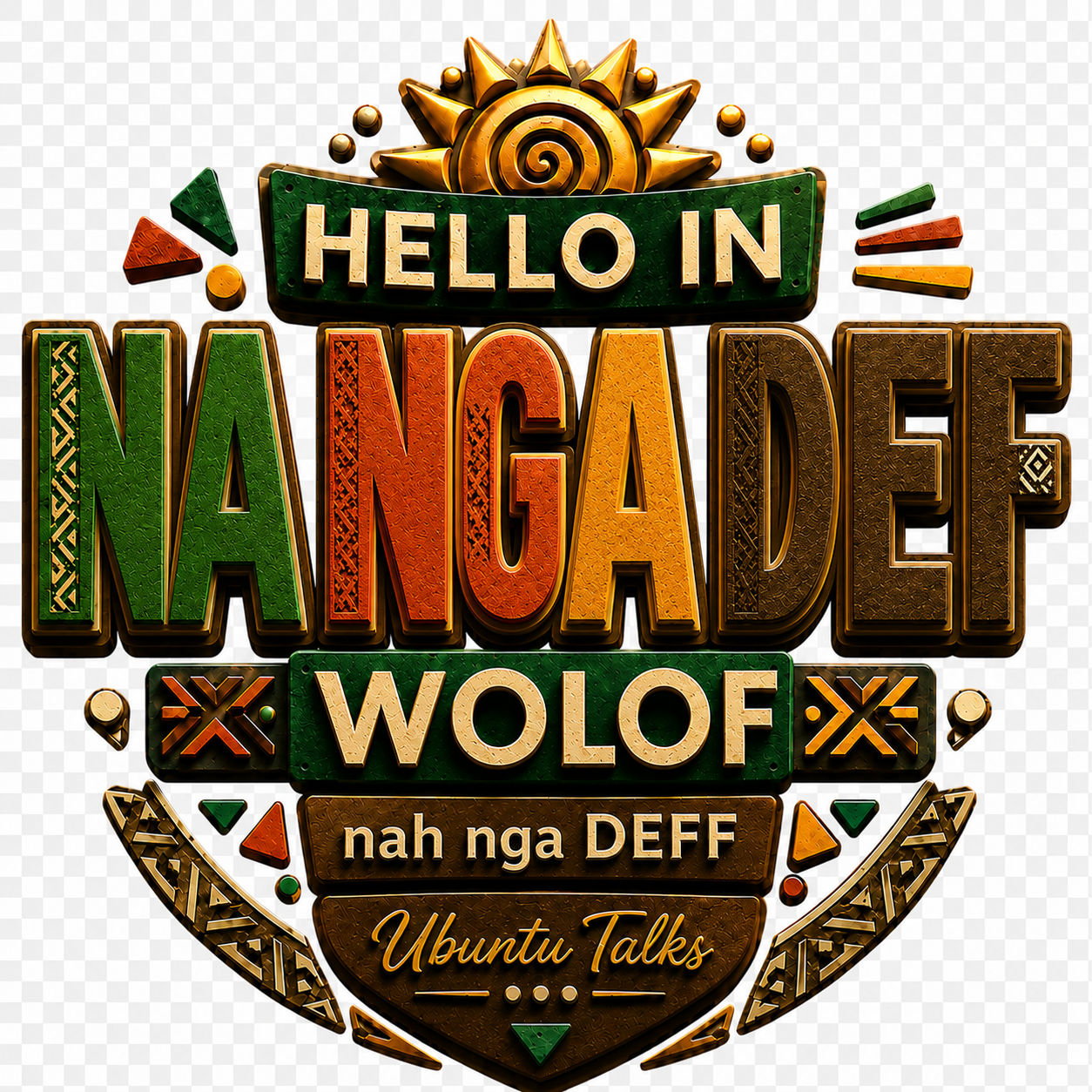 Ubuntu Talks Wolof Hello Hoodie — NA NGA DEF (Design 4)