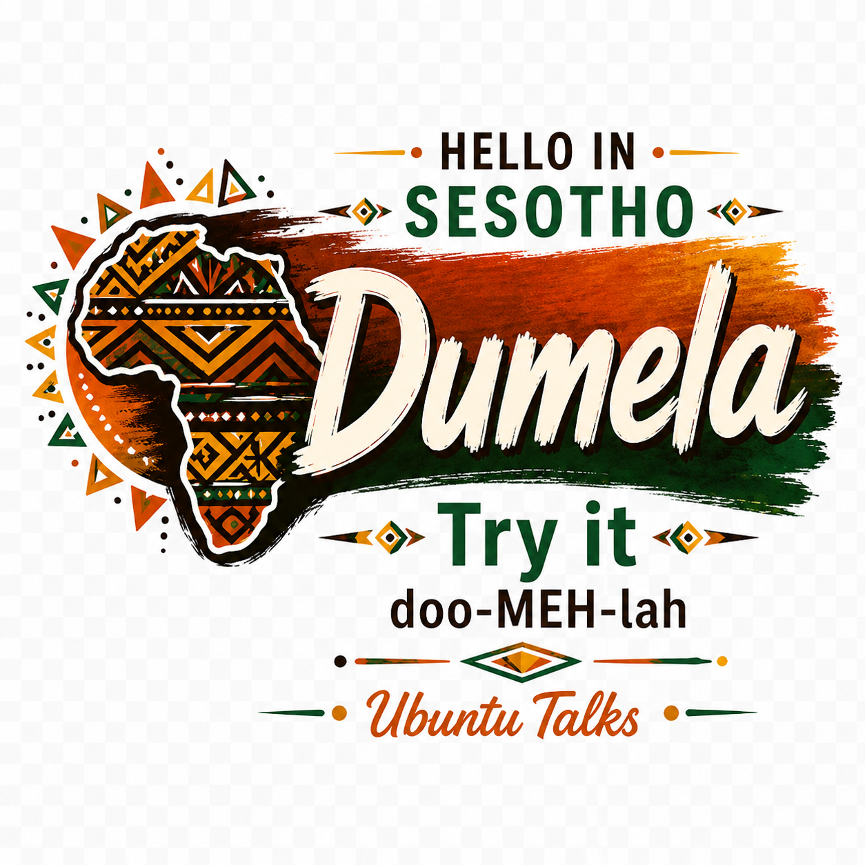 Ubuntu Talks Sesotho Hello Hoodie — DUMELA (Design 1)