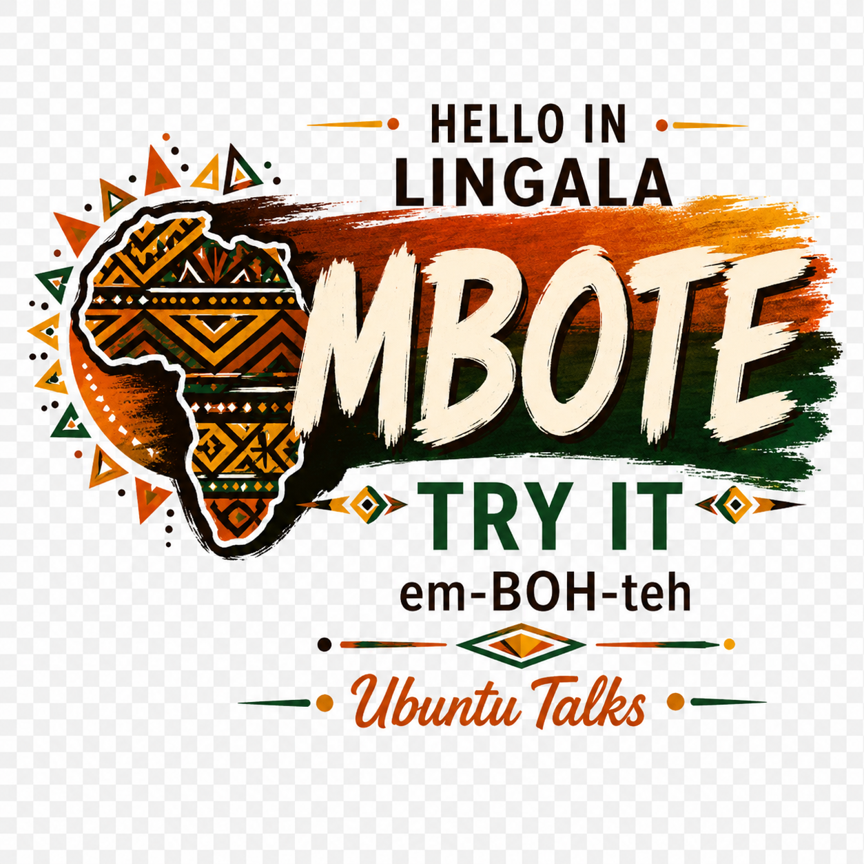 Ubuntu Talks Lingala Hello Hoodie — MBOTE (Design 1)