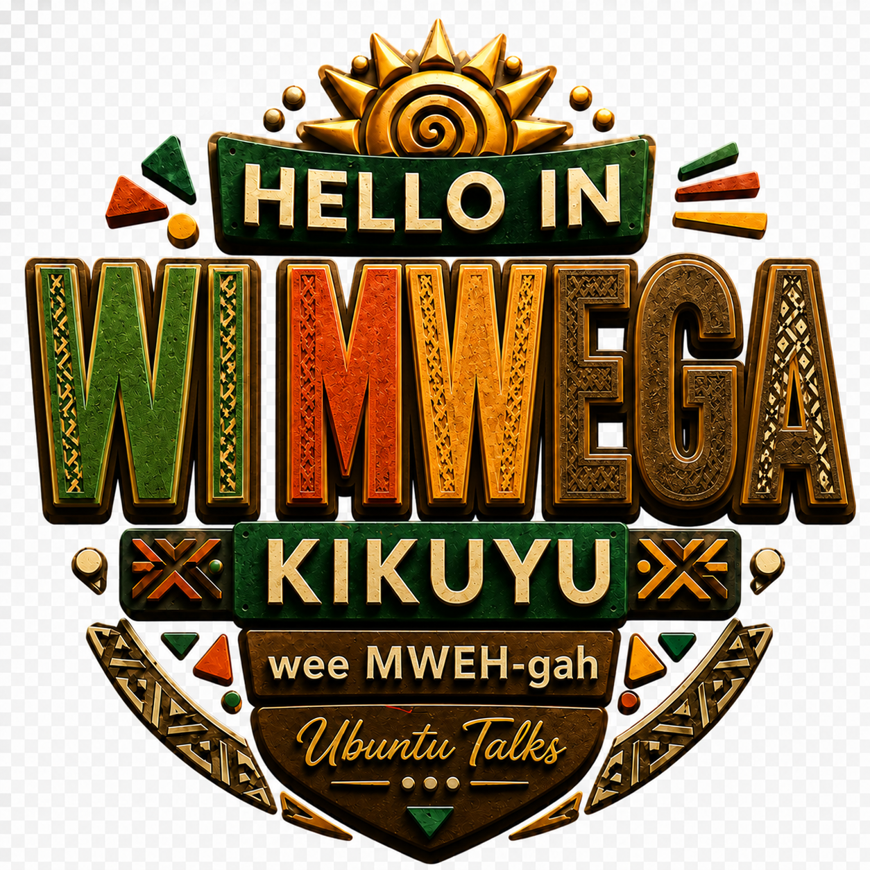 Ubuntu Talks Kikuyu Hello Hoodie — WĨ MWEGA (Design 4)