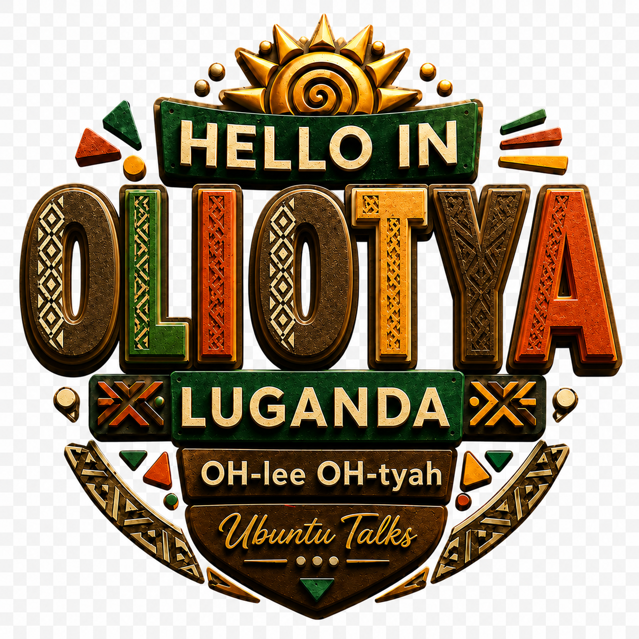 Ubuntu Talks Luganda Hello Hoodie — OLI OTYA (Design 4)