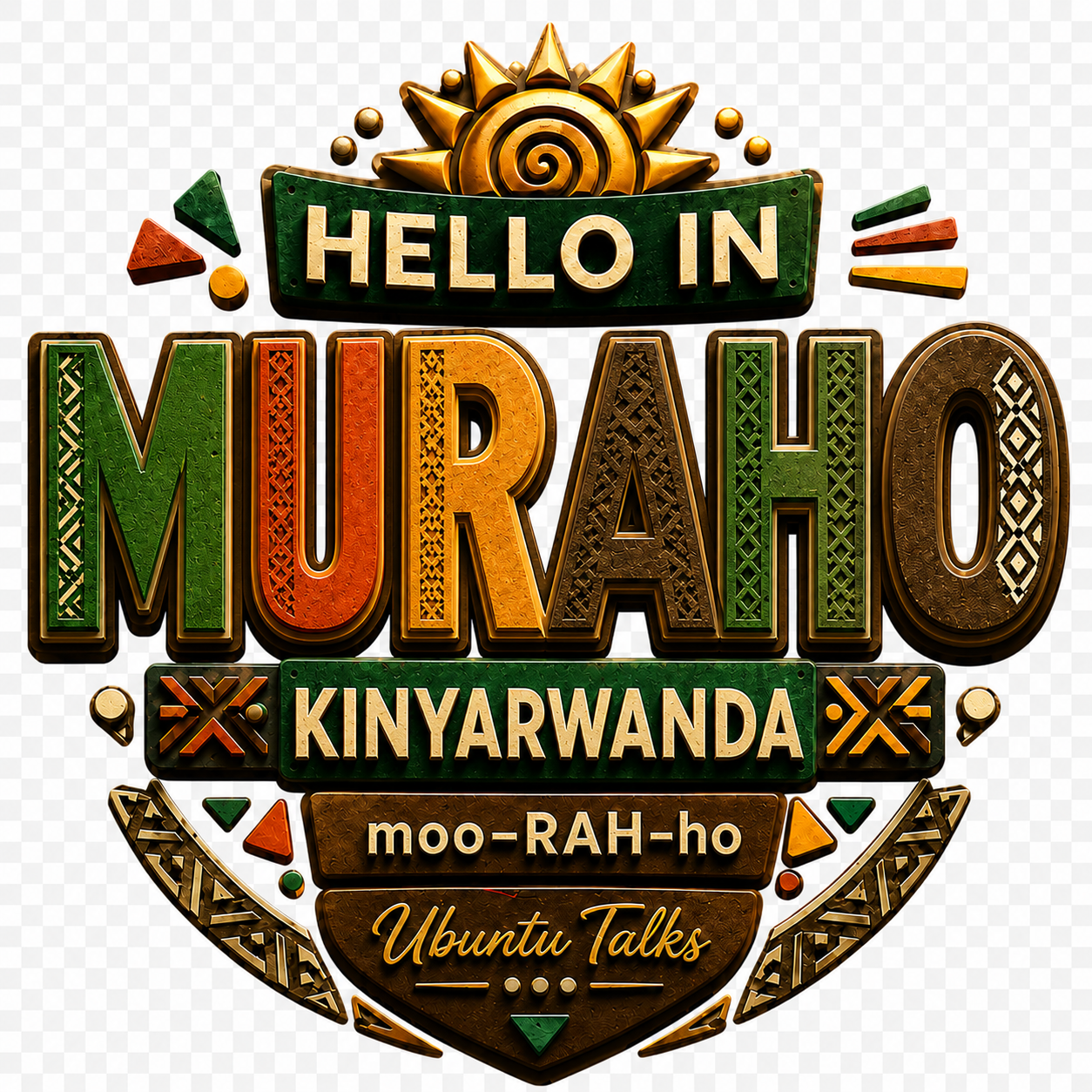 Ubuntu Talks Kinyarwanda Hello Hoodie — MURAHO (Design 4)