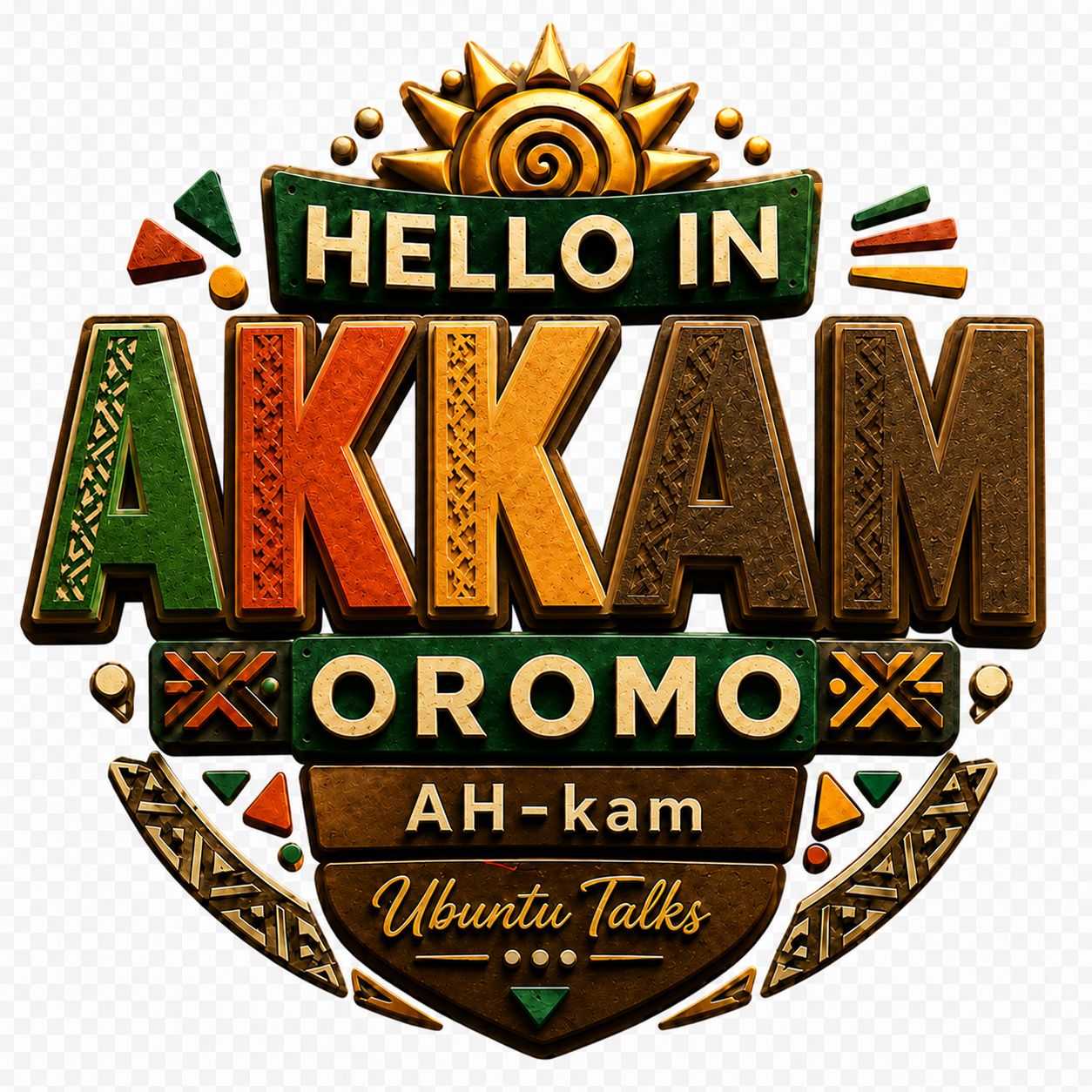 Ubuntu Talks Oromo Hello Hoodie — AKKAM (Design 4)