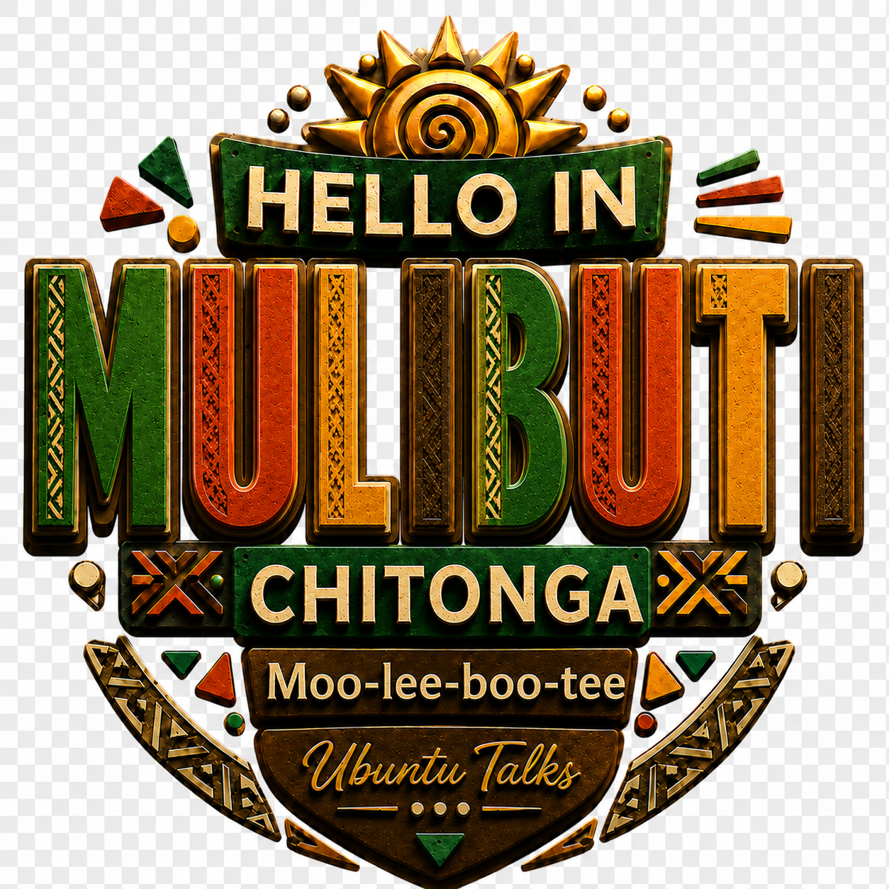 Ubuntu Talks Chitonga Hello Hoodie — MULIBUTI (Design 4)