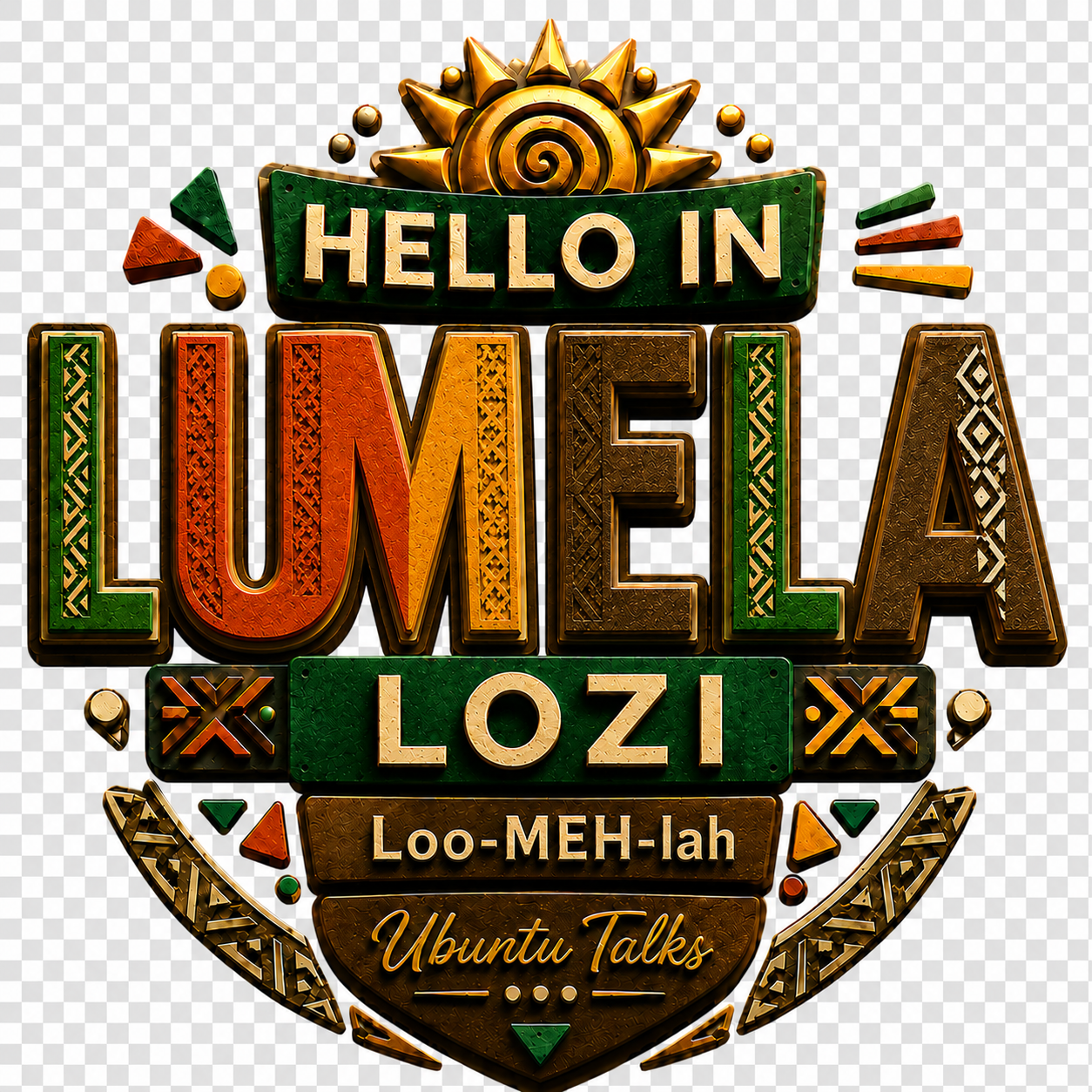 Ubuntu Talks Lozi Hello Hoodie — LUMELA (Design 4)