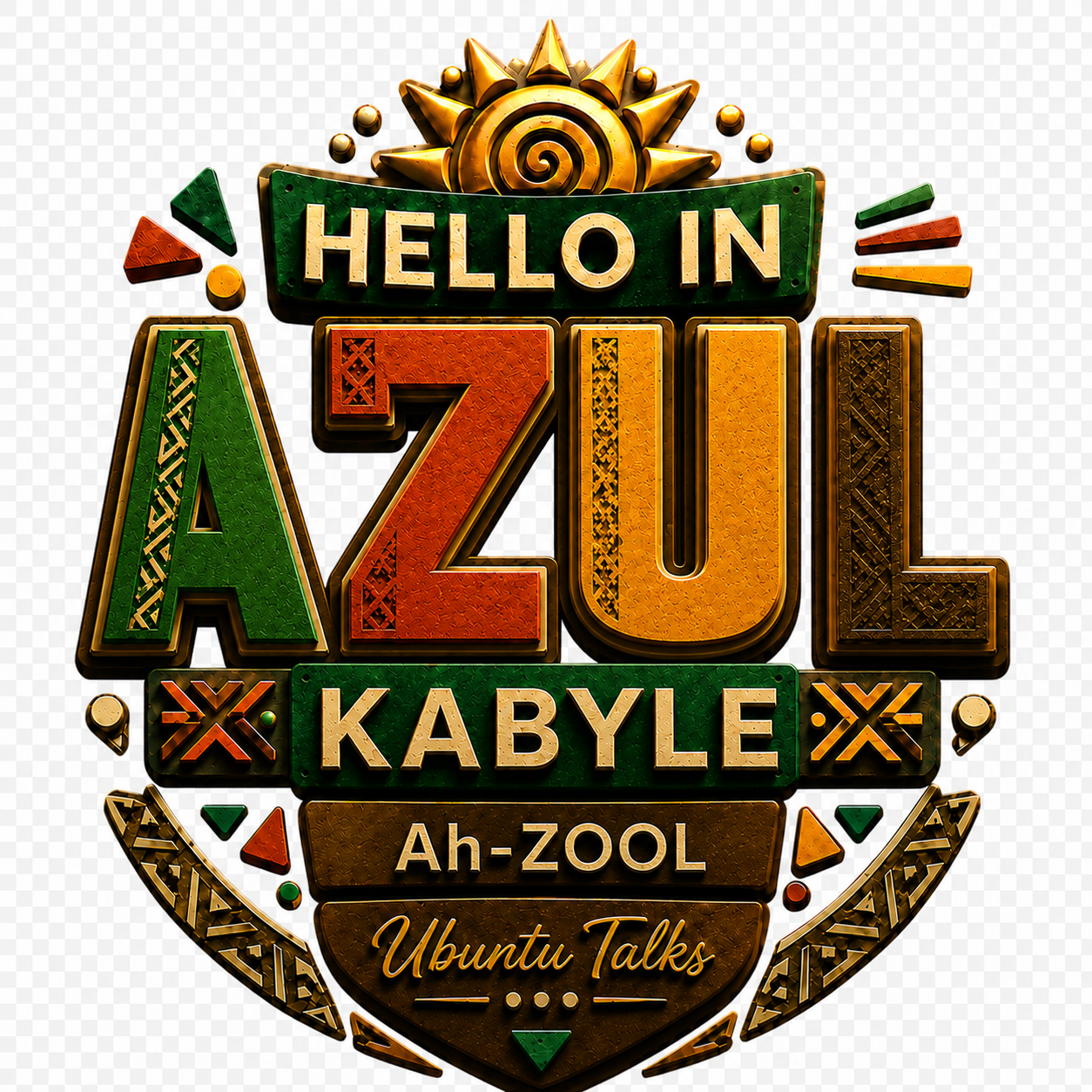 Ubuntu Talks Kabyle Hello Hoodie — AZUL (Design 4)