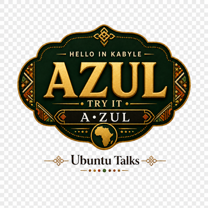 Ubuntu Talks Kabyle Hello T-Shirt — AZUL