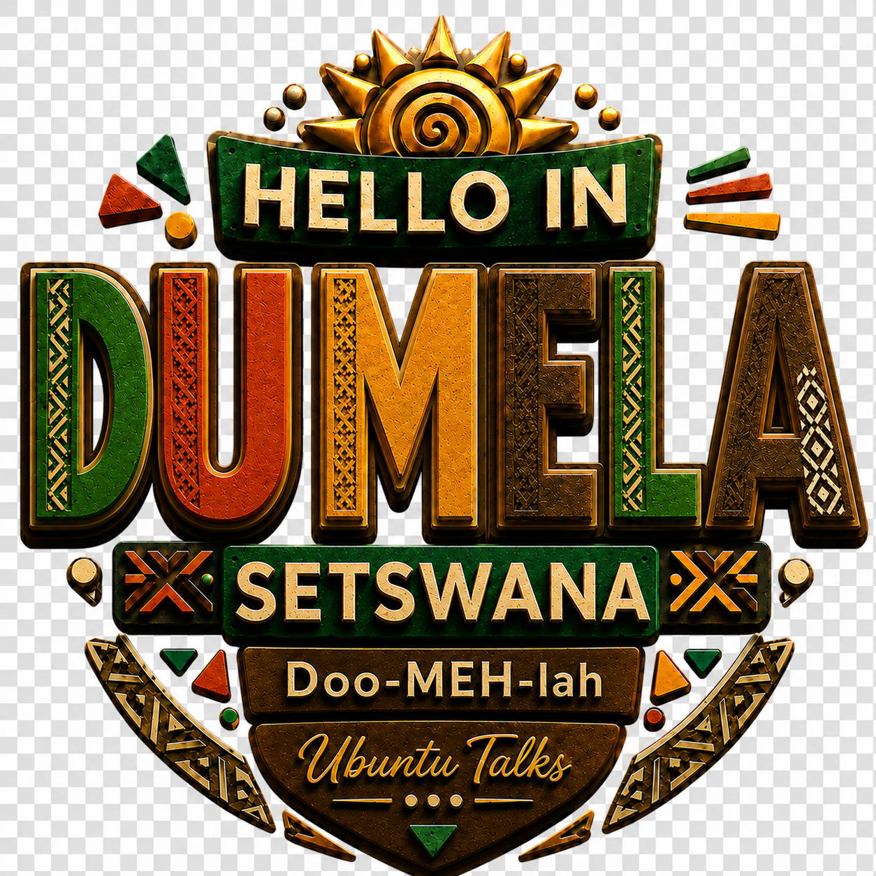 Ubuntu Talks Setswana Hello Hoodie — DUMELA (Design 4)