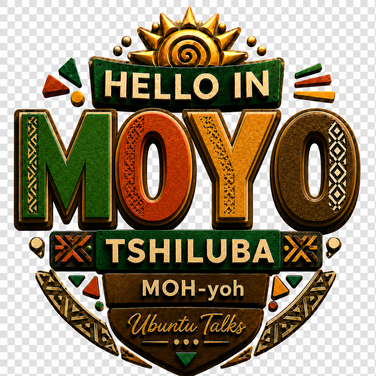 Ubuntu Talks Tshiluba Hello Hoodie — MOYO (Design 4)