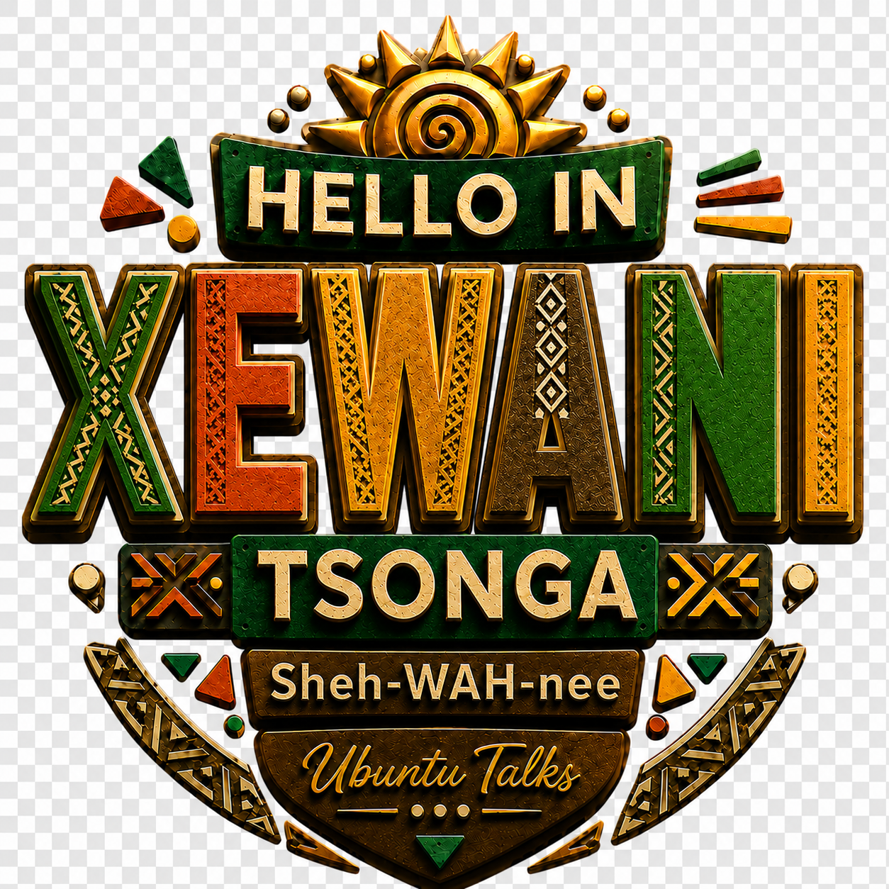 Ubuntu Talks Tsonga Hello Hoodie — XEWANI (Design 4)