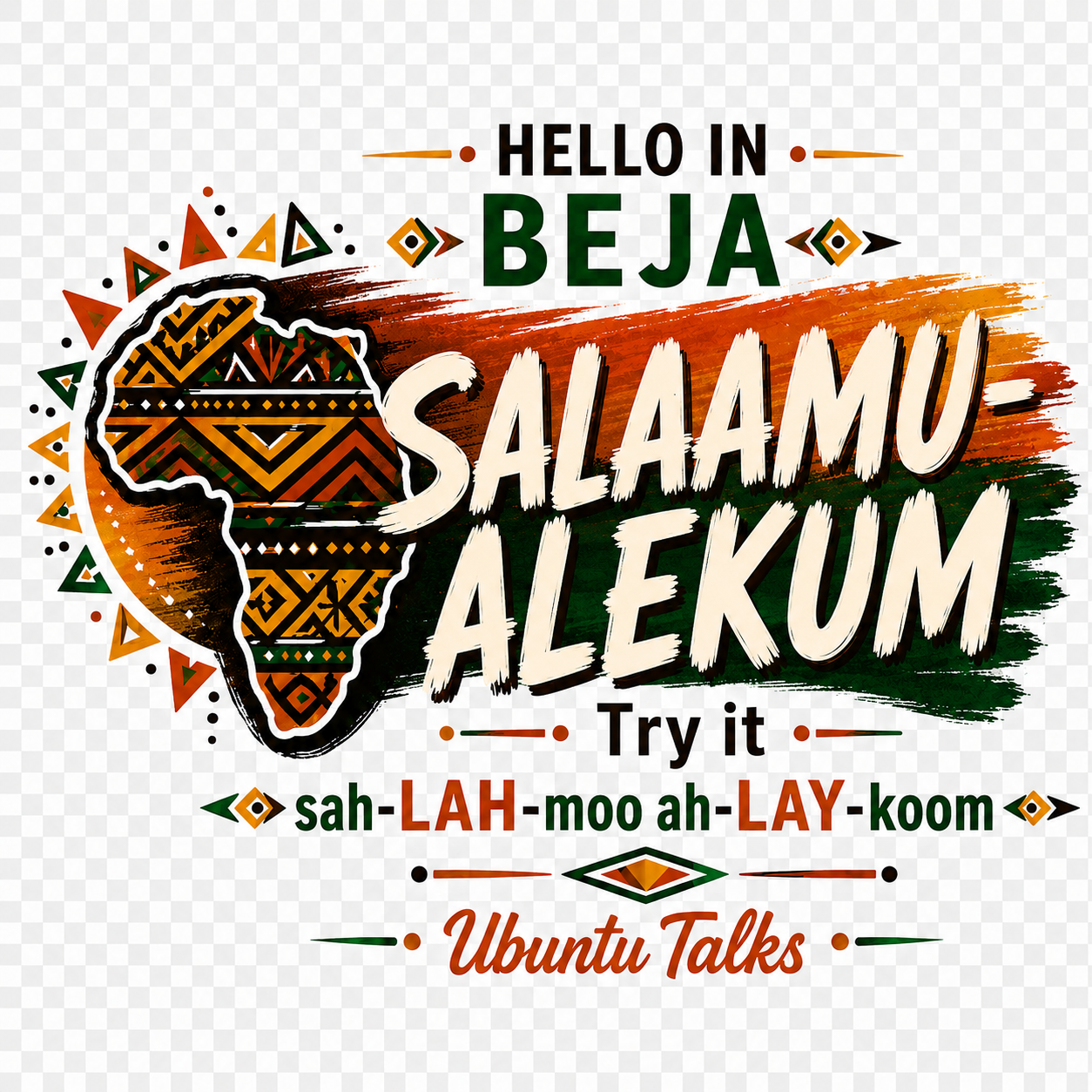 Ubuntu Talks Siswati Hello Hoodie — SAWUBONA (Design 1)