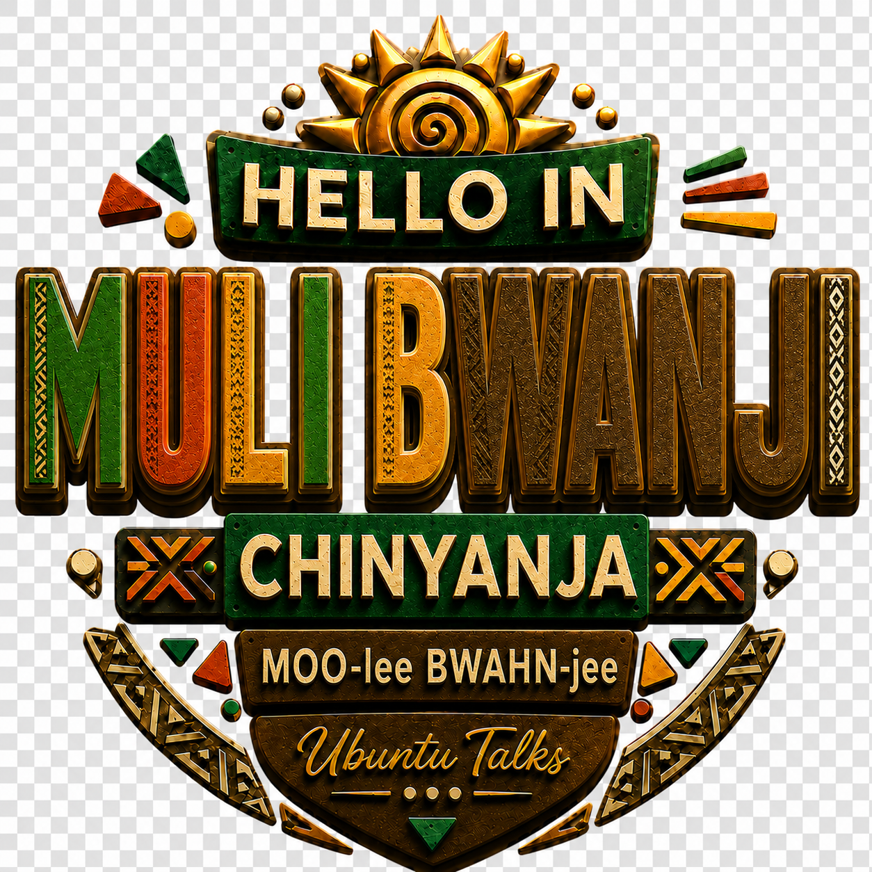 Ubuntu Talks Chinyanja Hello Hoodie — MULI BWANJI (Design 4)