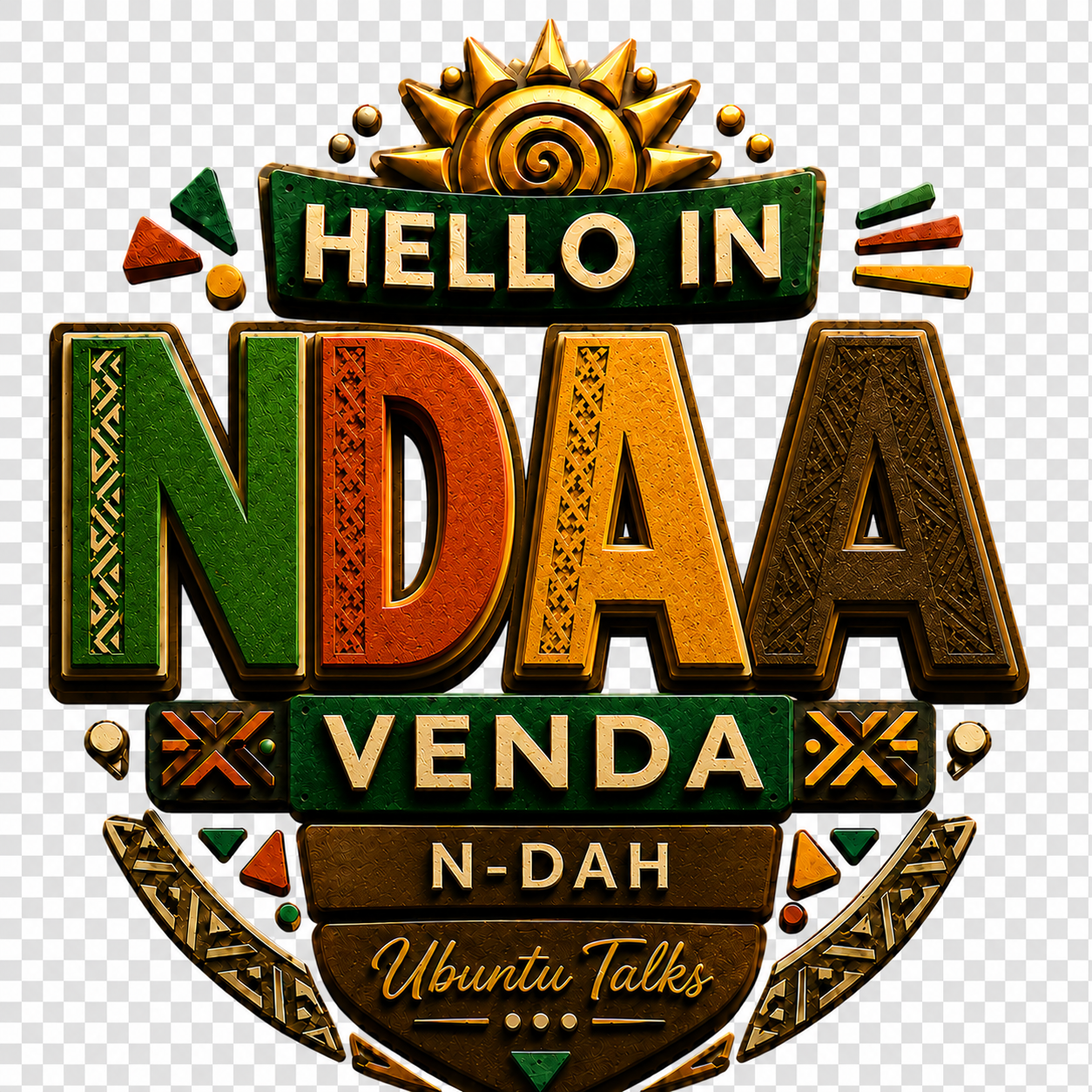 Ubuntu Talks Venda Hello Hoodie — NDAA (Design 4)