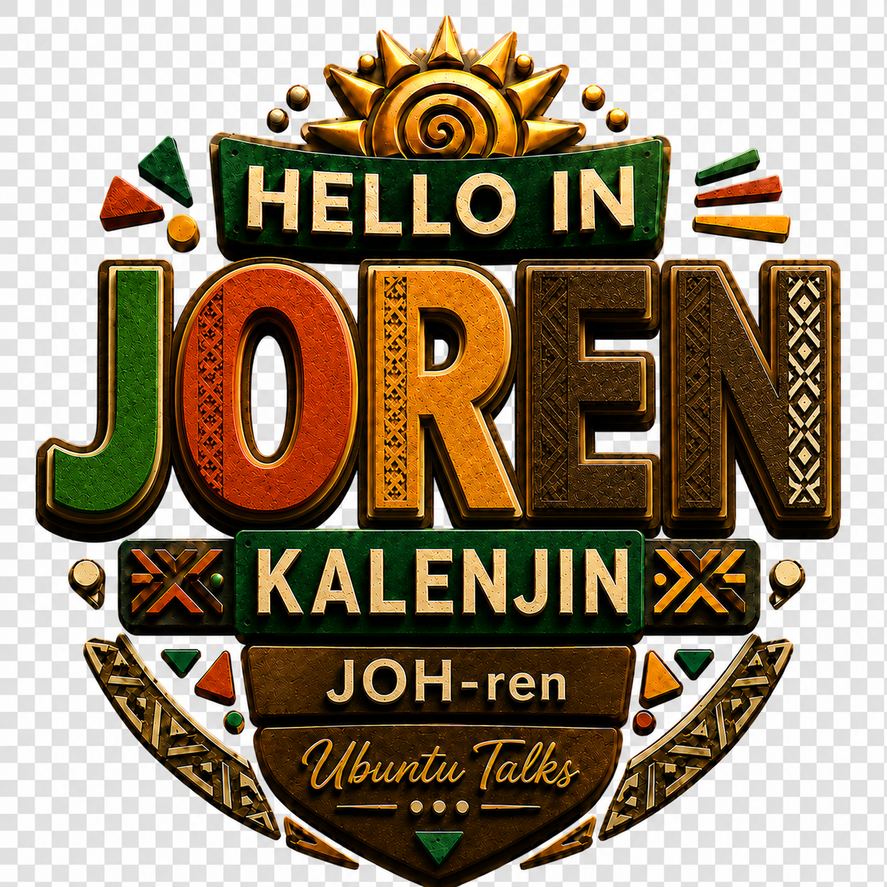 Ubuntu Talks Kalenjin Hello Hoodie — JOREN (Design 4)