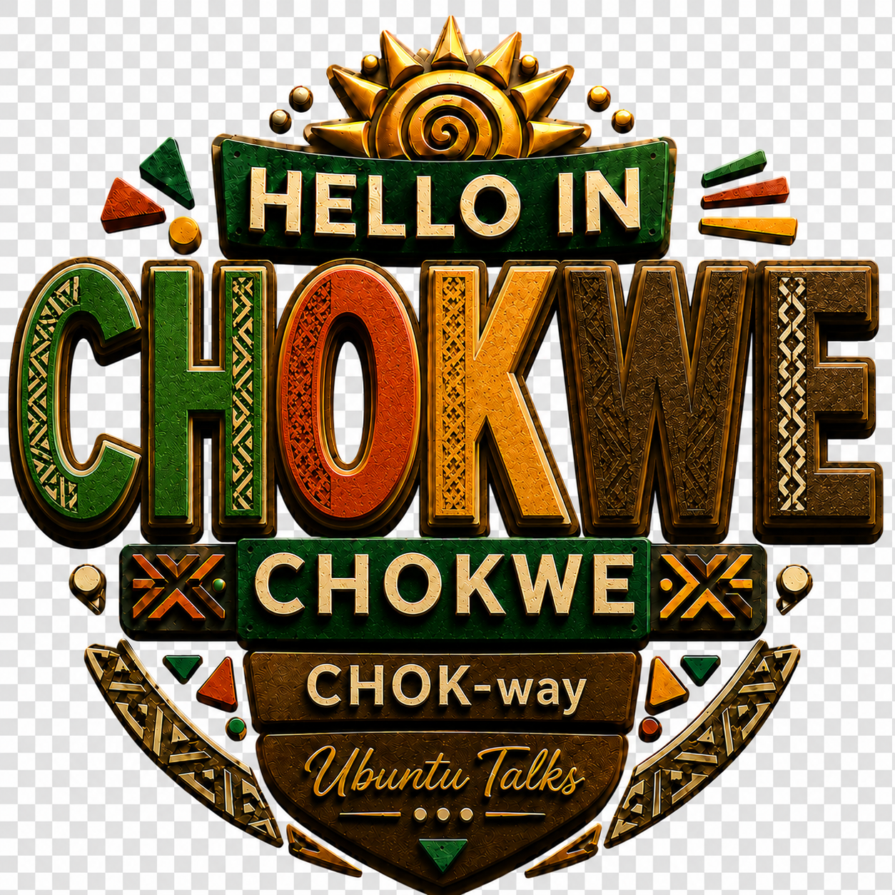 Ubuntu Talks Chokwe Hello Hoodie — KUCHI (Design 4)