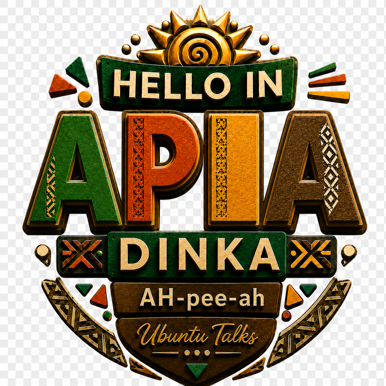 Ubuntu Talks Dinka Hello Hoodie — APIA (Design 4)