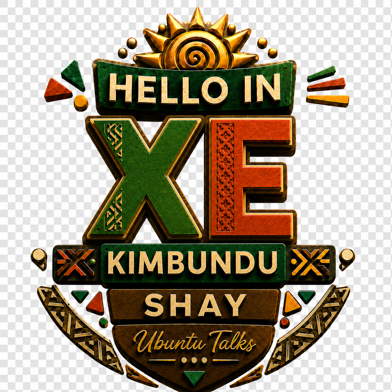 Ubuntu Talks Kimbundu Hello Hoodie — XE (Design 4)