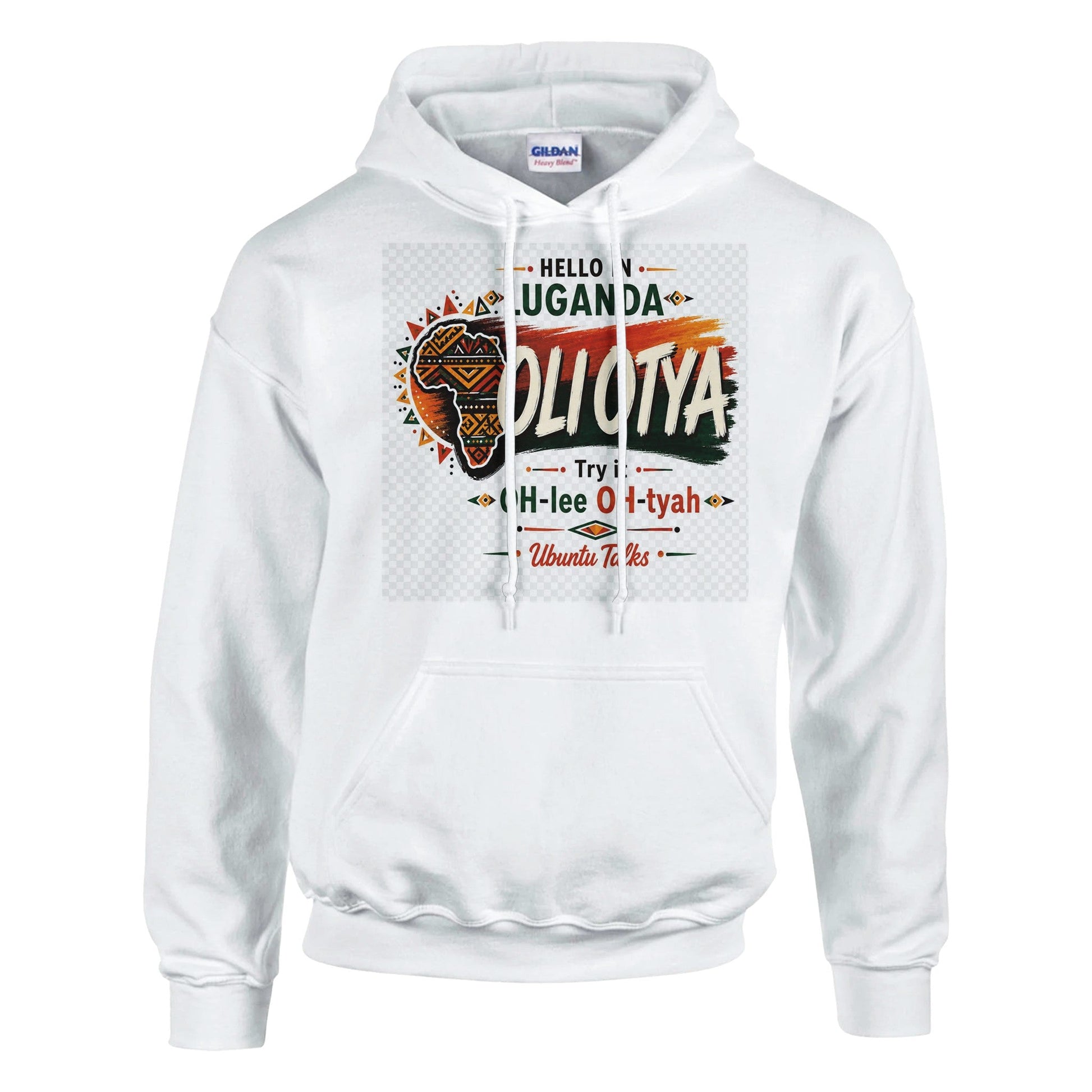 Ubuntu Talks Afrikaans Hello Hoodie — HALLO (Design 1) — Gelato product mockup