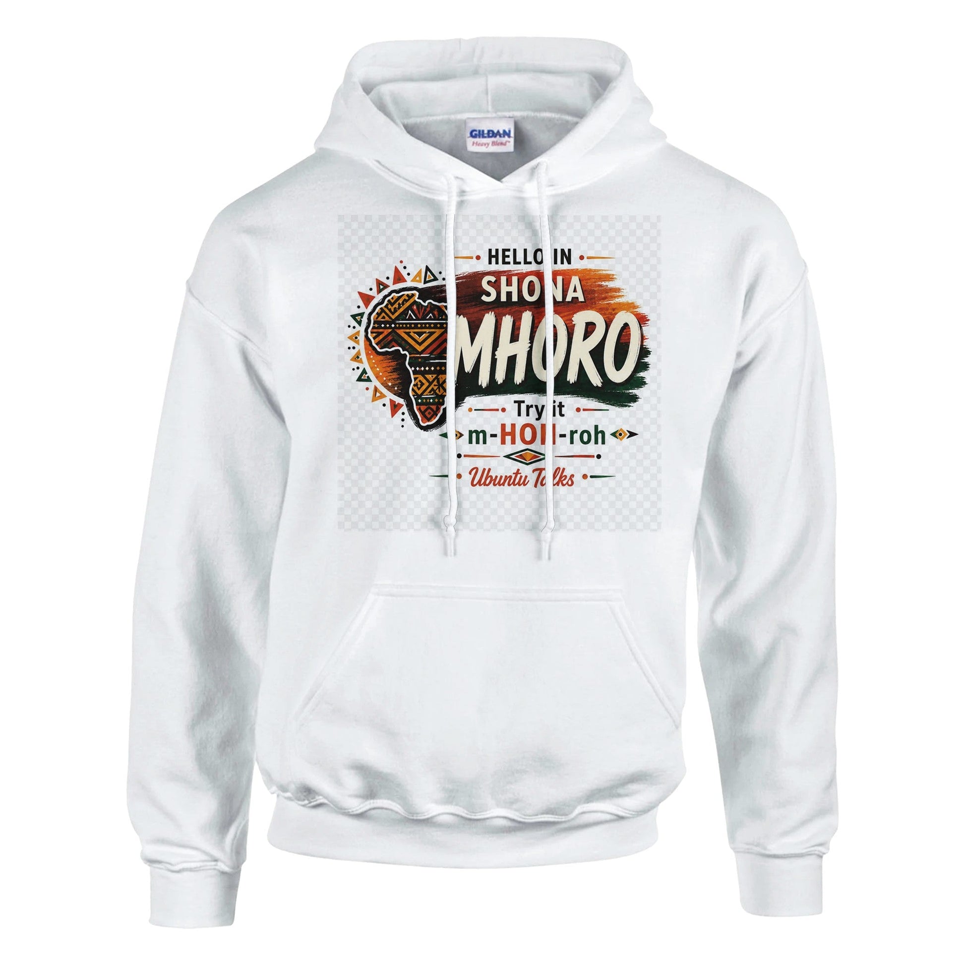 Ubuntu Talks Acholi Hello Hoodie — ITYE NINING? (Design 1) — lifestyle model