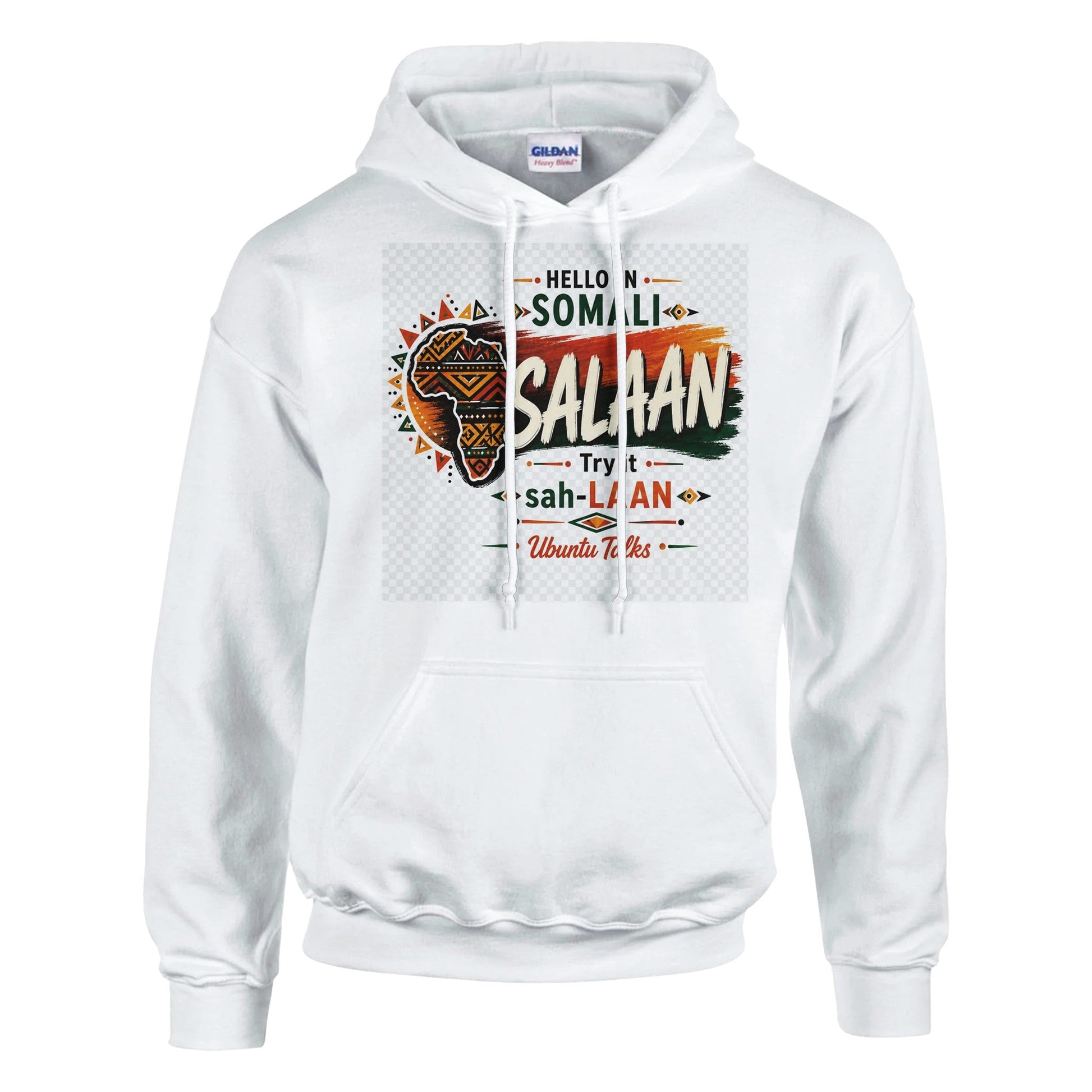 Ubuntu Talks Bambara Hello Hoodie — I NI CE (Design 1) — Gelato product mockup