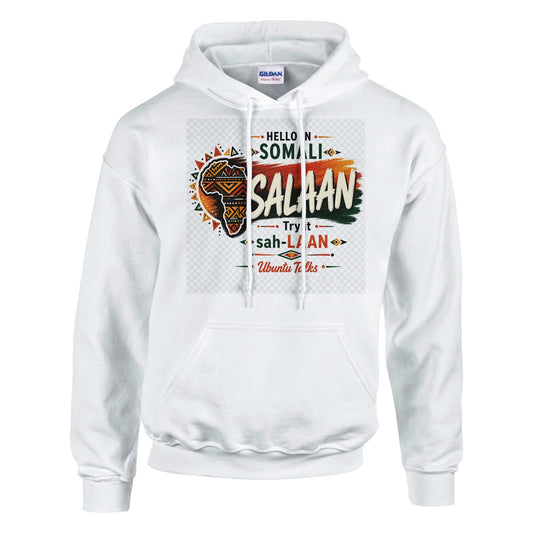Ubuntu Talks Bambara Hello Hoodie — I NI CE (Design 1) — Gelato product mockup