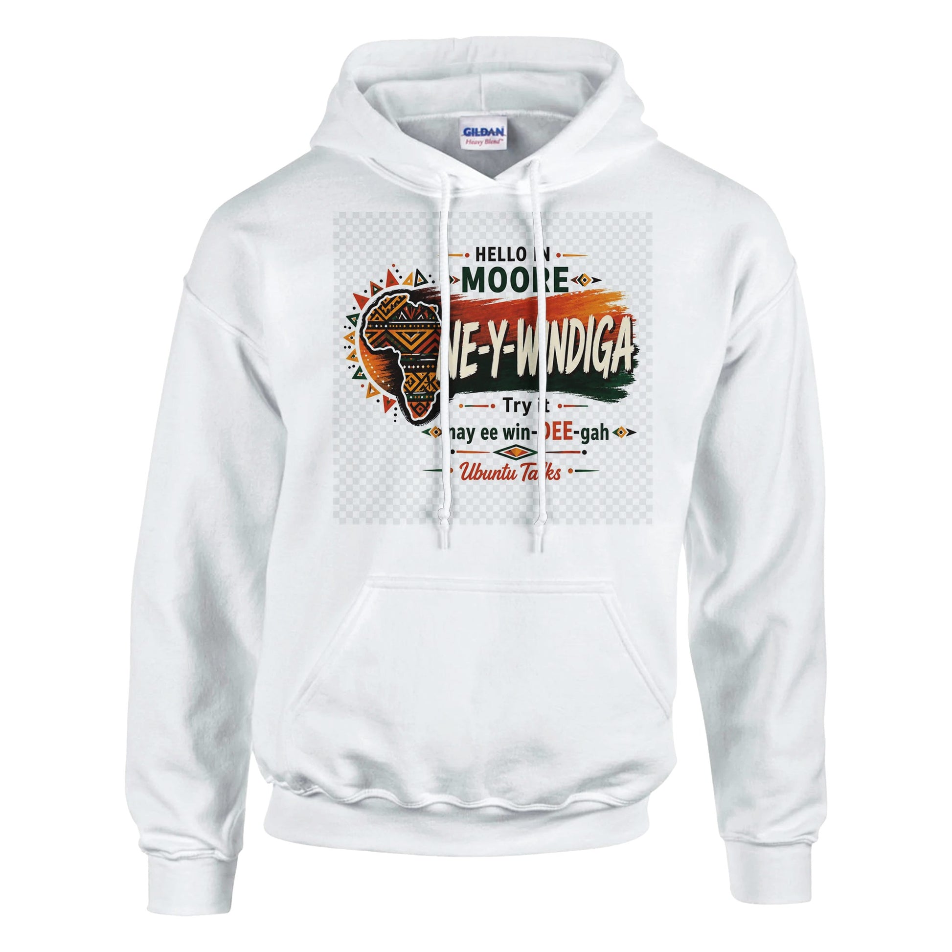 Ubuntu Talks Baoulé Hello Hoodie — ANYIN O (Design 1) — Gelato product mockup
