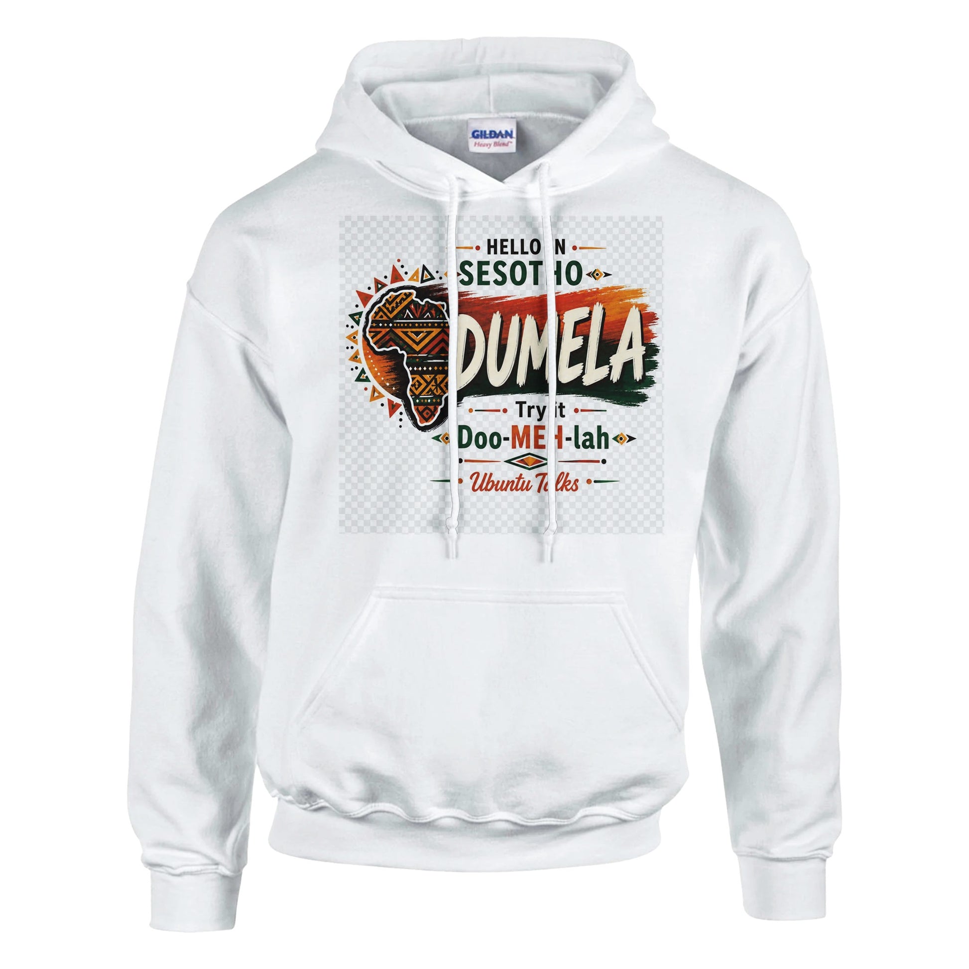 Ubuntu Talks Chitonga Hello Hoodie — MULIBUTI (Design 1) — Gelato product mockup