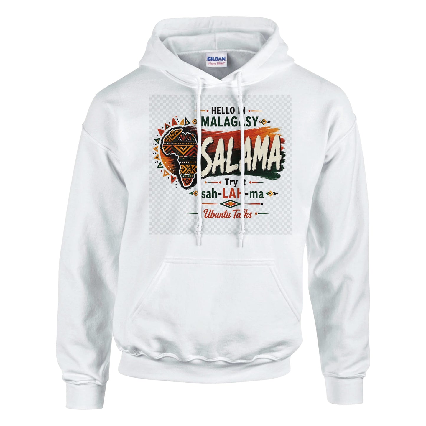 Ubuntu Talks Luo Hello Hoodie — MISAWA (Design 1) — Gelato product mockup