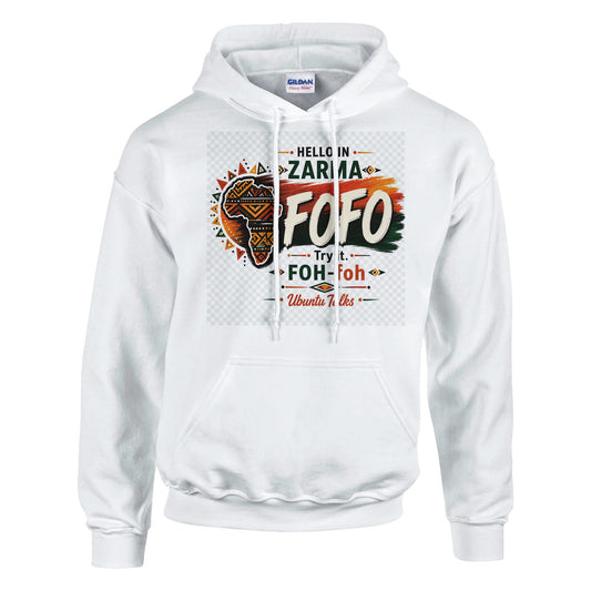 Ubuntu Talks Tiv Hello Hoodie — M SUGH U (Design 1) — Gelato product mockup