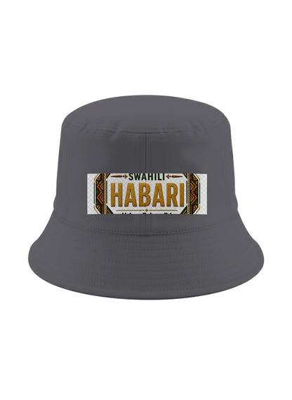 Ubuntu Talks Swahili Hello Bucket Hat — HABARI — Gelato product mockup