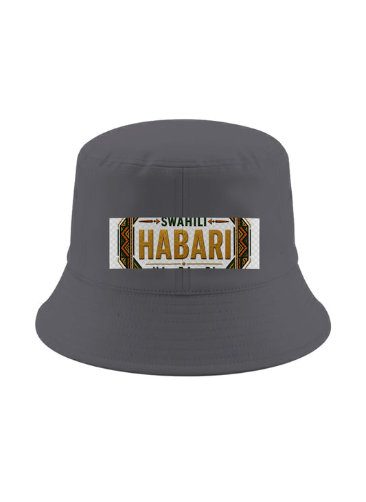 Ubuntu Talks Swahili Hello Bucket Hat — HABARI — Gelato product mockup