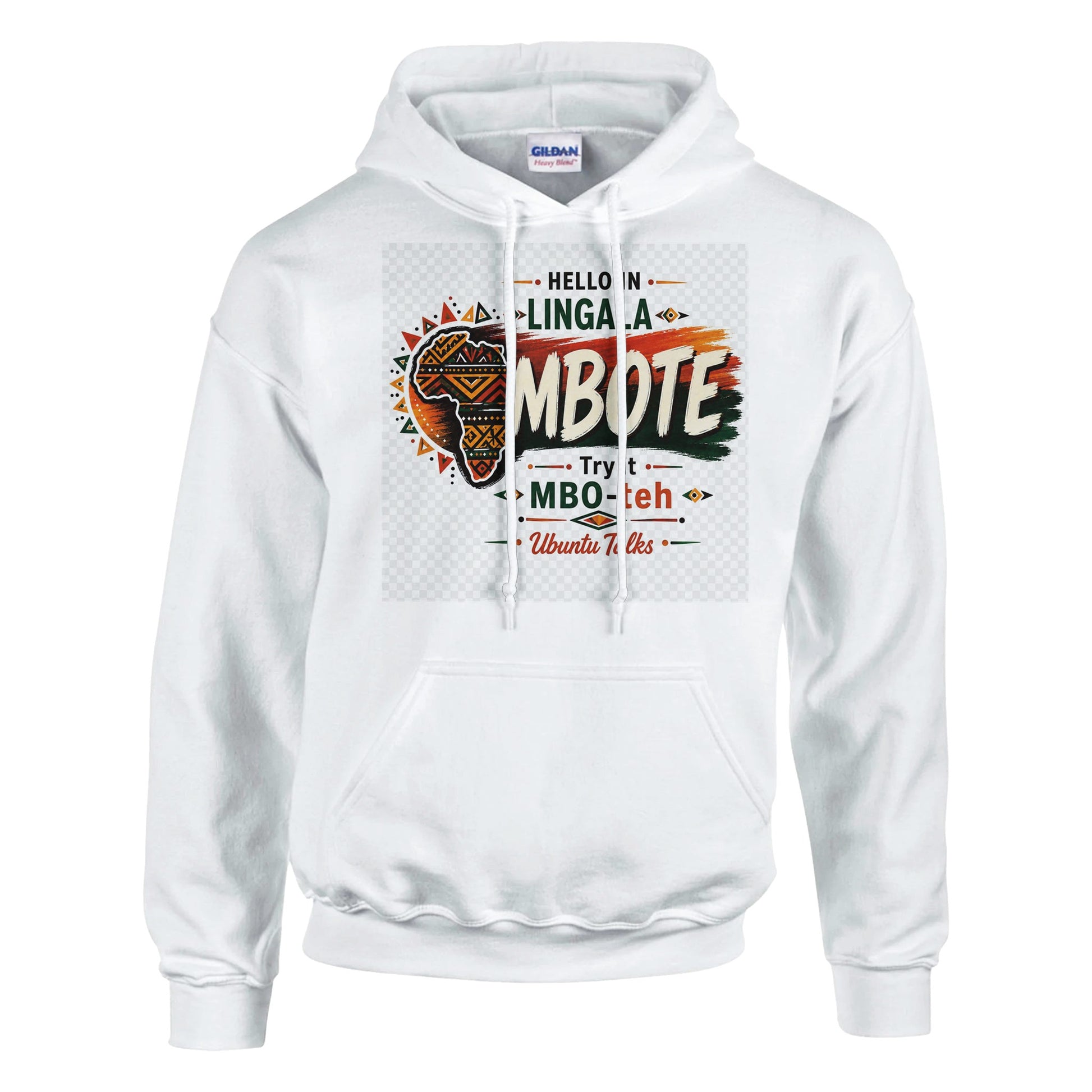 Ubuntu Talks Tumbuka Hello Hoodie — MONILE (Design 1) — Gelato product mockup