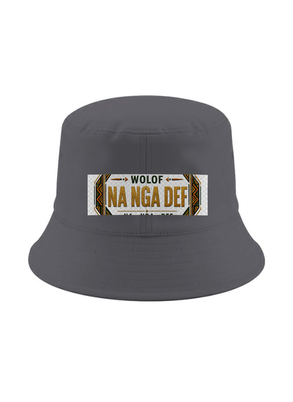 Ubuntu Talks Wolof Hello Bucket Hat — NA NGA DEF — Gelato product mockup