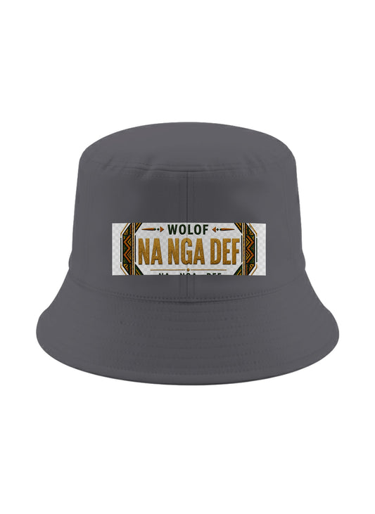 Ubuntu Talks Wolof Hello Bucket Hat — NA NGA DEF — Gelato product mockup
