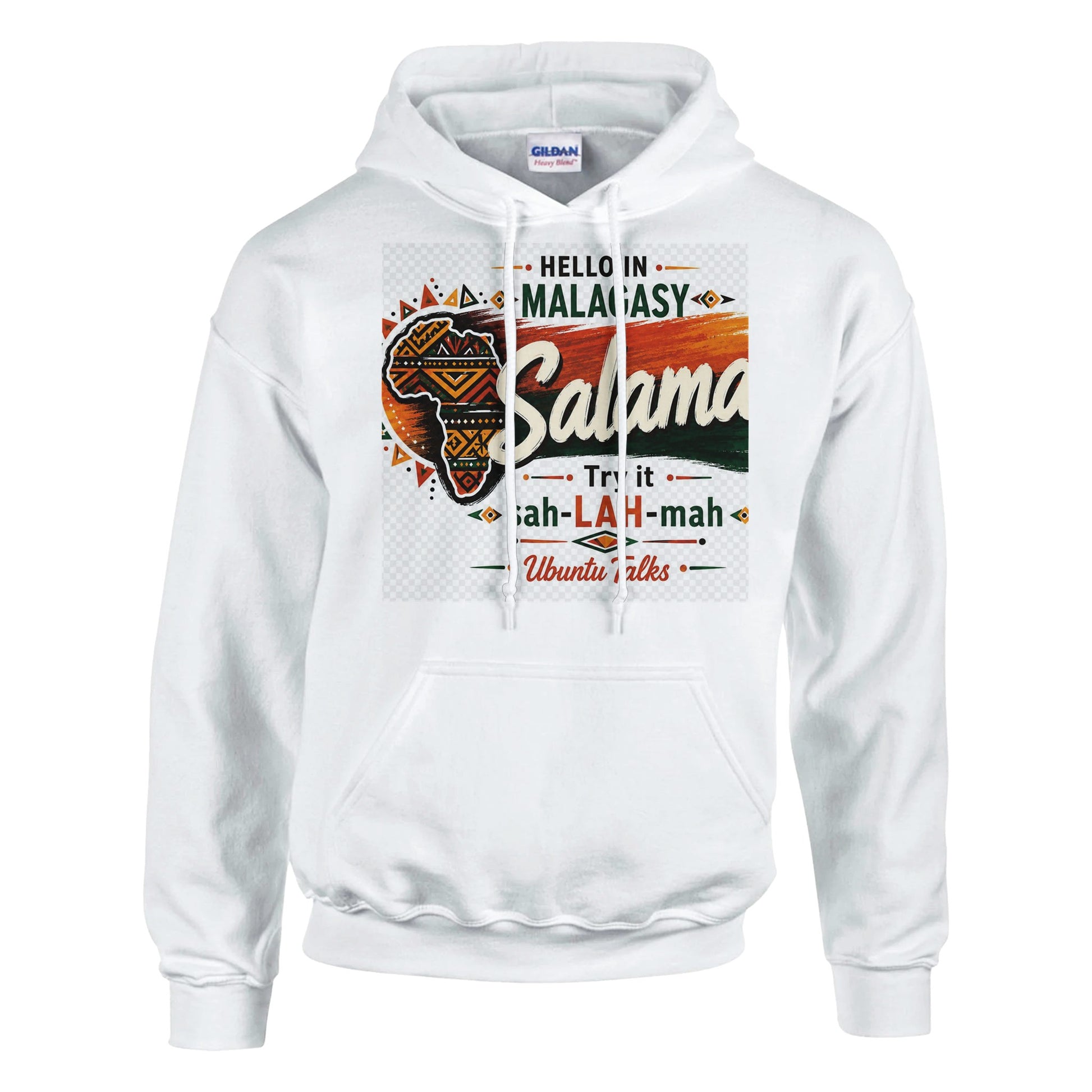 Ubuntu Talks Mende Hello Hoodie — BOA (Design 1) — lifestyle model
